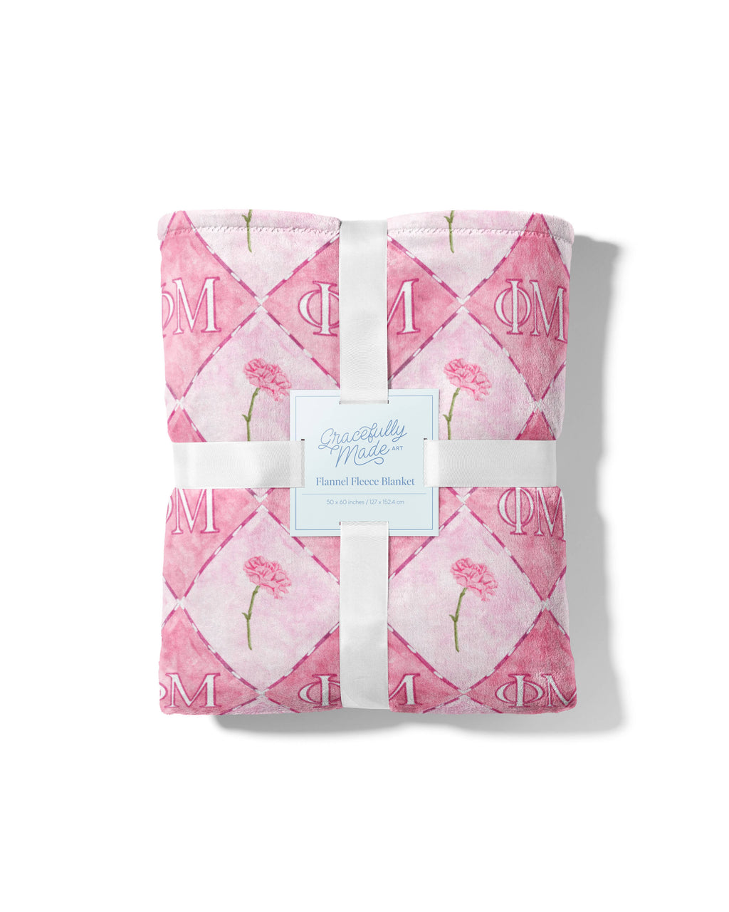 Phi Mu Flannel Fleece Blanket, Sorority