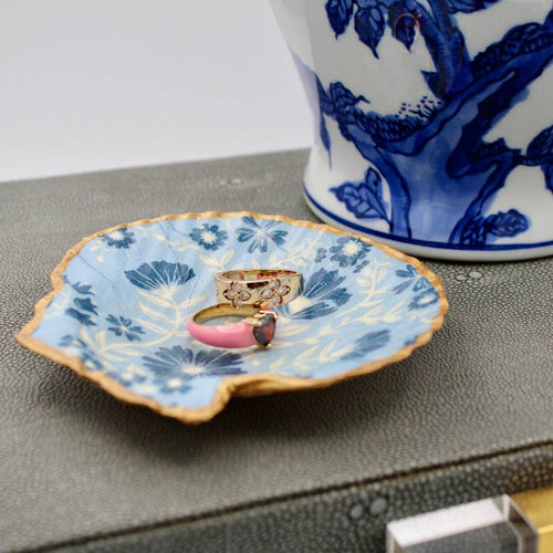 Blue Regency Shell Jewelry and Trinket Dish
