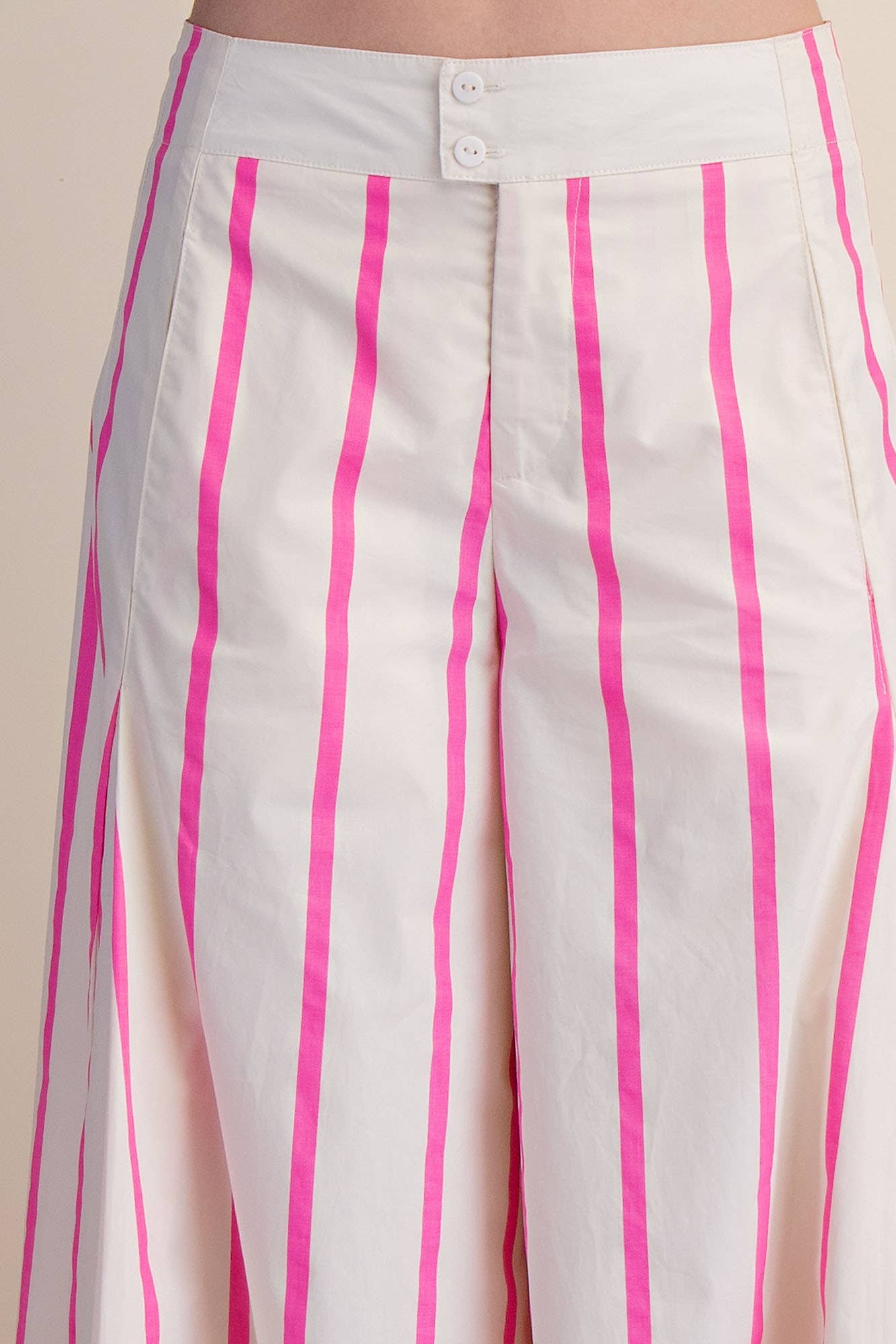 High Waist Wide-Leg Pop Color Stripe Pants