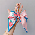 Fruit Pattern Silk Scarf Bow Bag Accessories Keychain