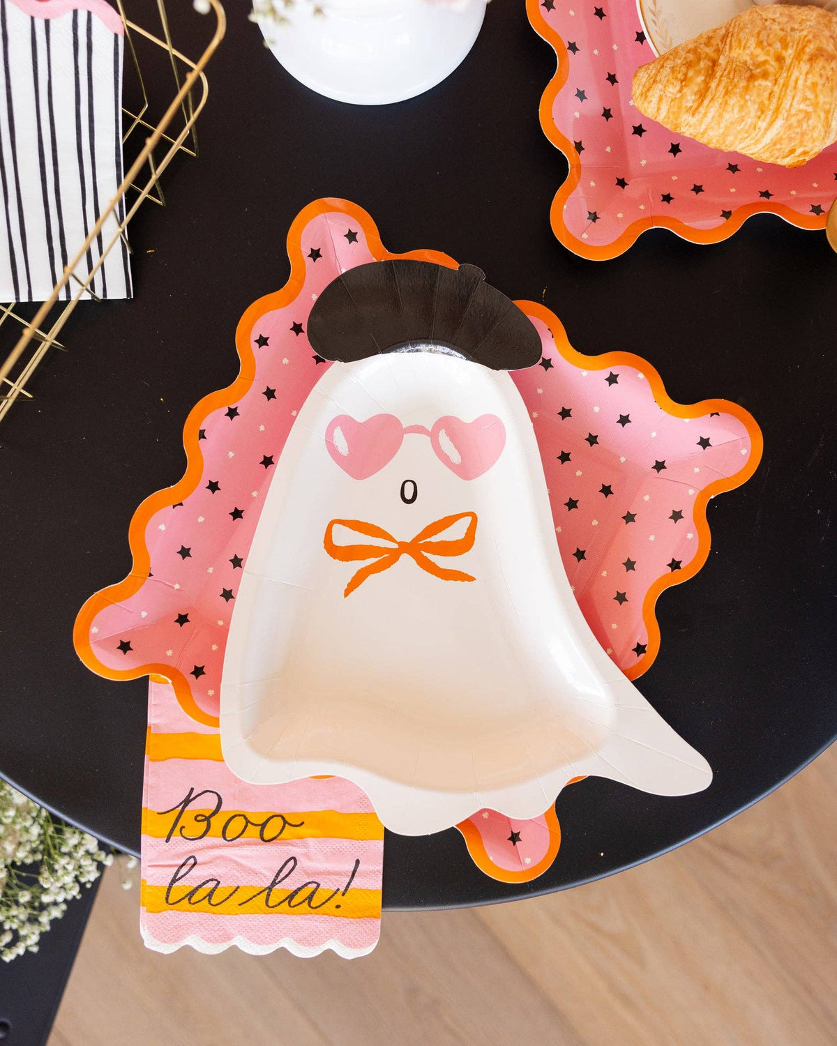 BLL1238 - Pink & Orange Boo La La Dinner Napkin