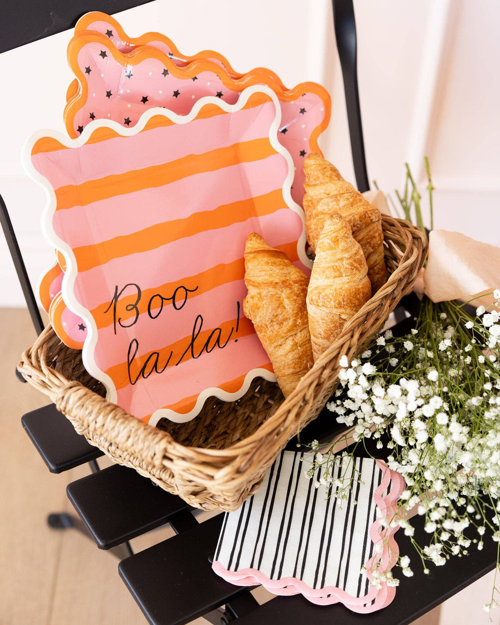 BLL1241 - Pink & Orange Boo La La Paper Plate