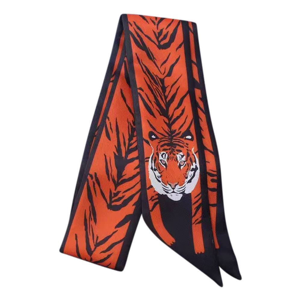 Knotted Orange Tiger Game Day Scarf Necklace