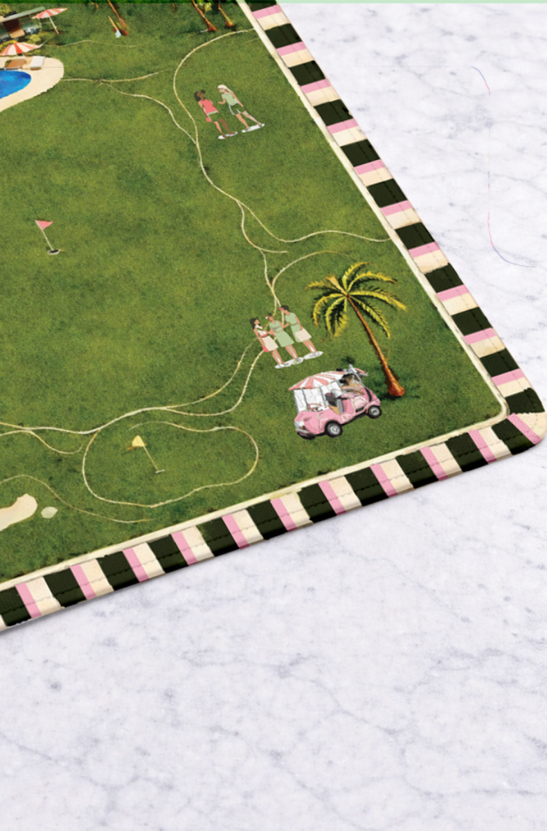 On the green golf mahjong mat 33"x33" pre-orders-shipping third week in May
