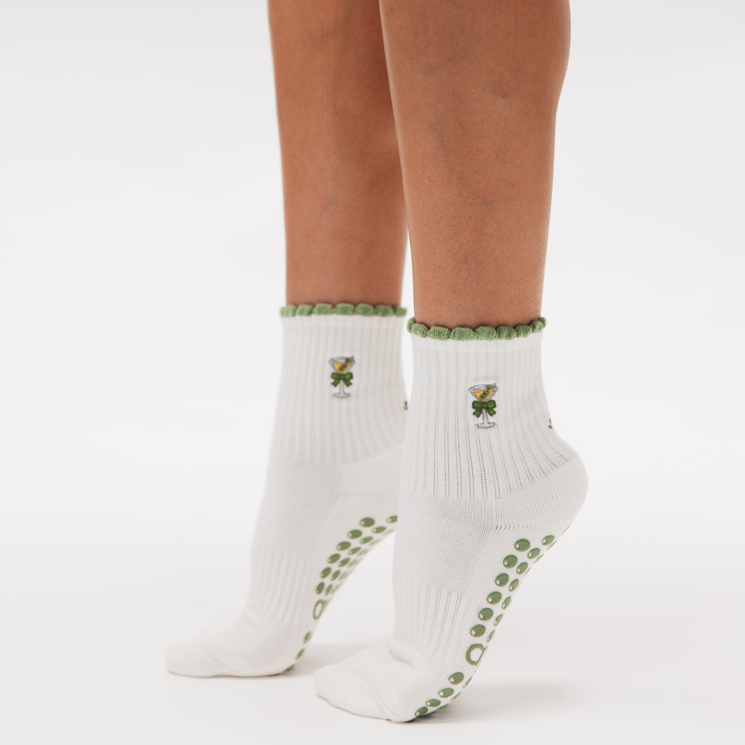 Dachshund & Dirty Martini Double Sided Pilates Grip Sock