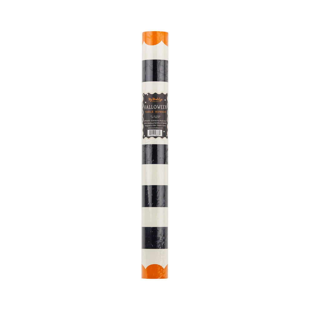 HPH1220 - Orange and Black Striped Paper Table Runner