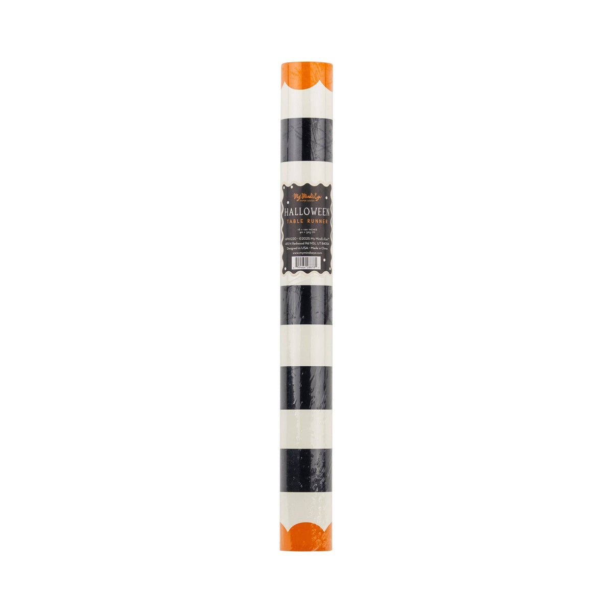 HPH1220 - Orange and Black Striped Paper Table Runner