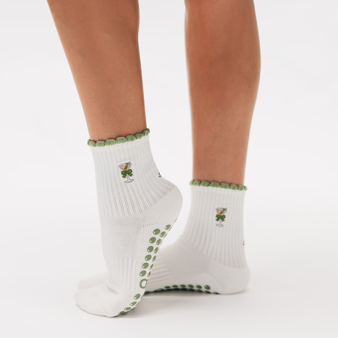 Dachshund & Dirty Martini Double Sided Pilates Grip Sock