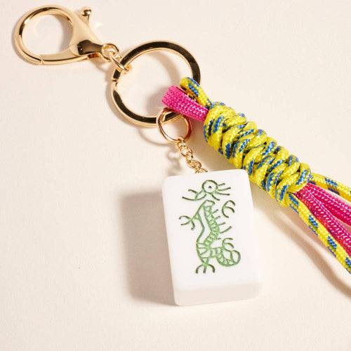 7 Inch Mahjong Dragon Tile Cord Keychain Bag Charm