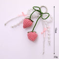 Floral 3D Strawberry Pearl Chain Keychain