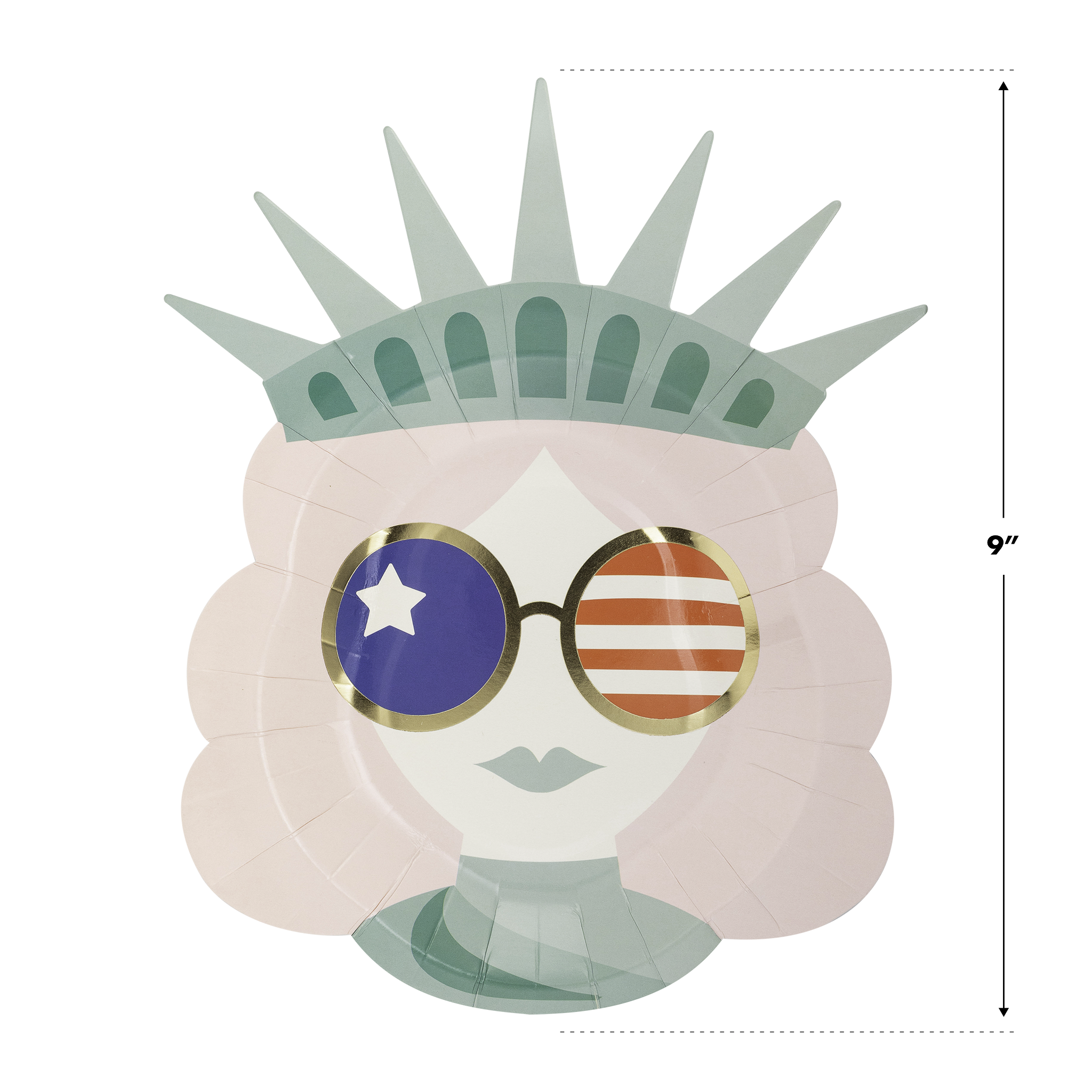 Lady Liberty Sunnies Shaped Paper Plate