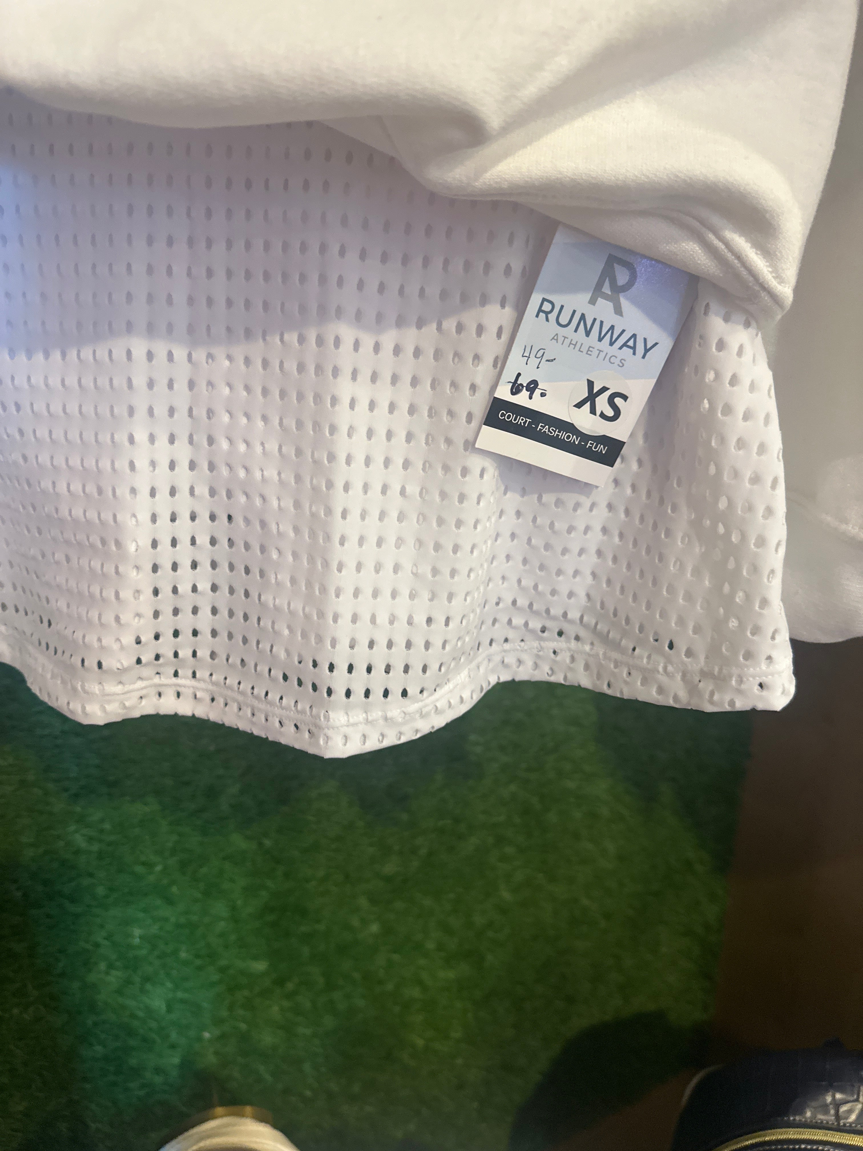 White mesh tennis skirt