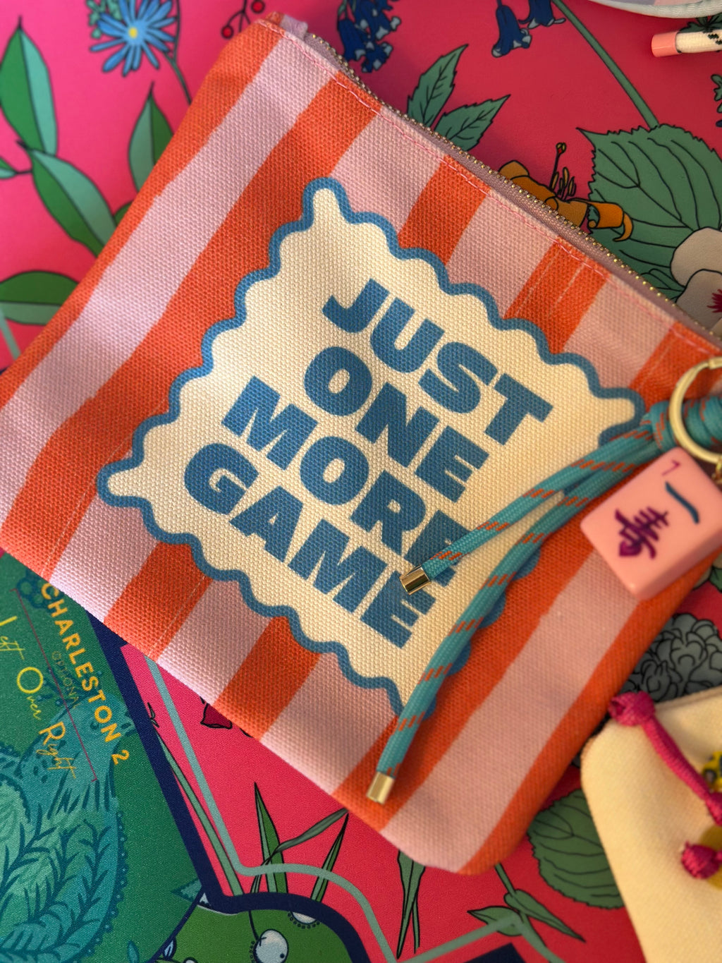 Mahjong Zipper Canvas Card Pouch | Just One More Game