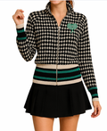 Zip Up Tennis Cardigan - Print 