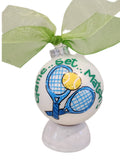 Tennis Hand Painted Glass Ball Ornament