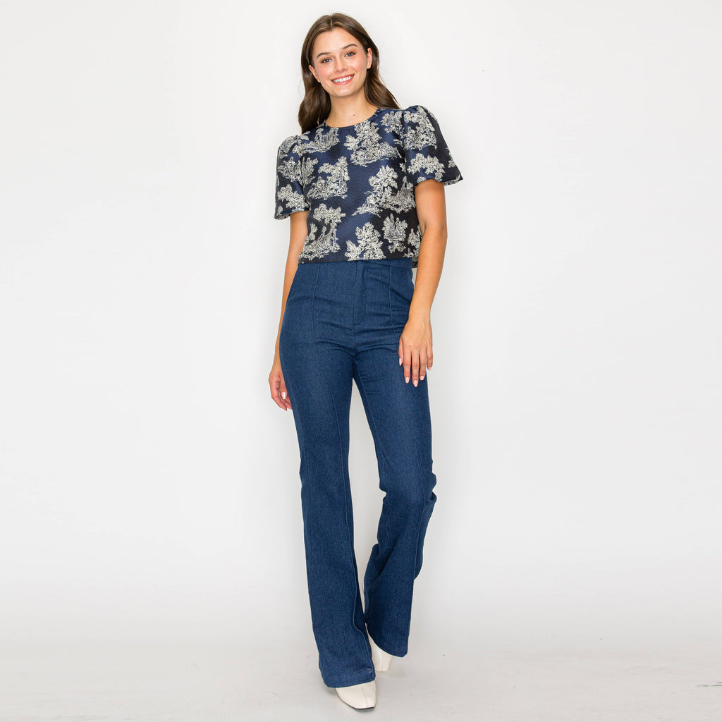 Toile Jacquard pattern top - LWT1800