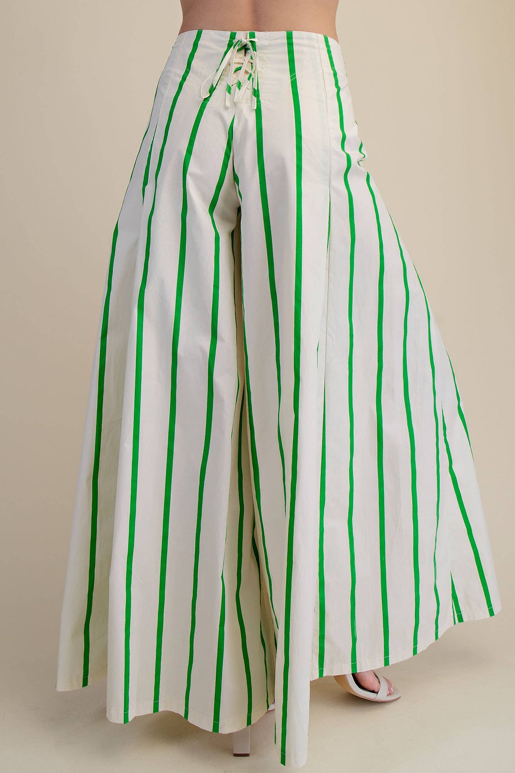 High Waist Wide-Leg Pop Color Stripe Pants