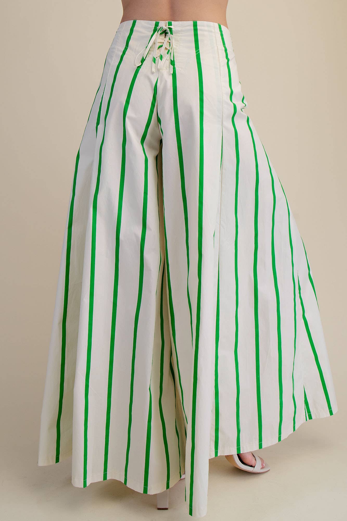 High Waist Wide-Leg Pop Color Stripe Pants