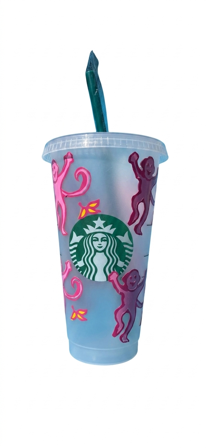 Preppy roller rabbit monkeys Starbucks cup (PREORDER-June shipment)