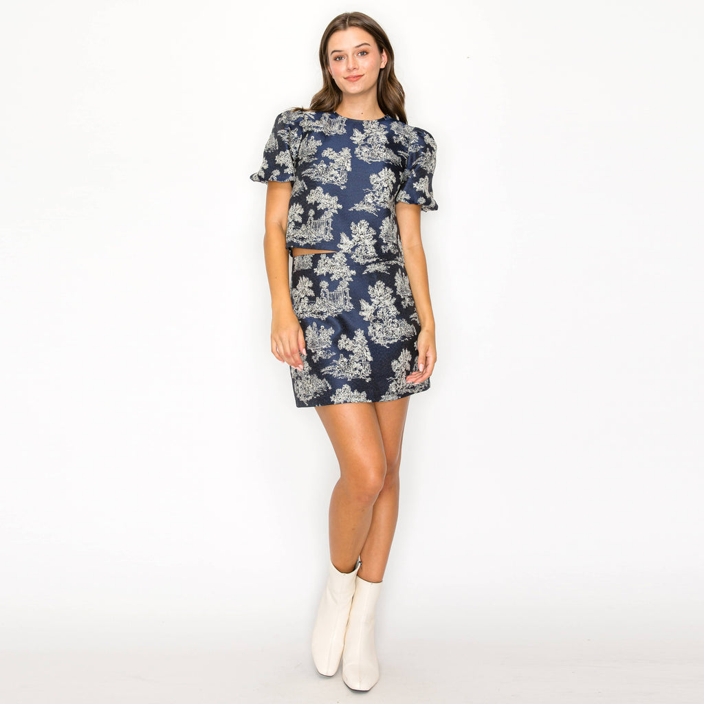 Toile Jacquard pattern top - LWT1800