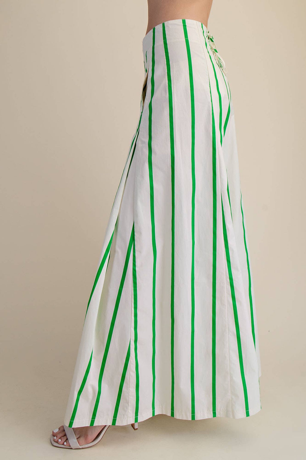 High Waist Wide-Leg Pop Color Stripe Pants