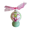 Tennis Pink Hand Painted Glass Ball Ornament