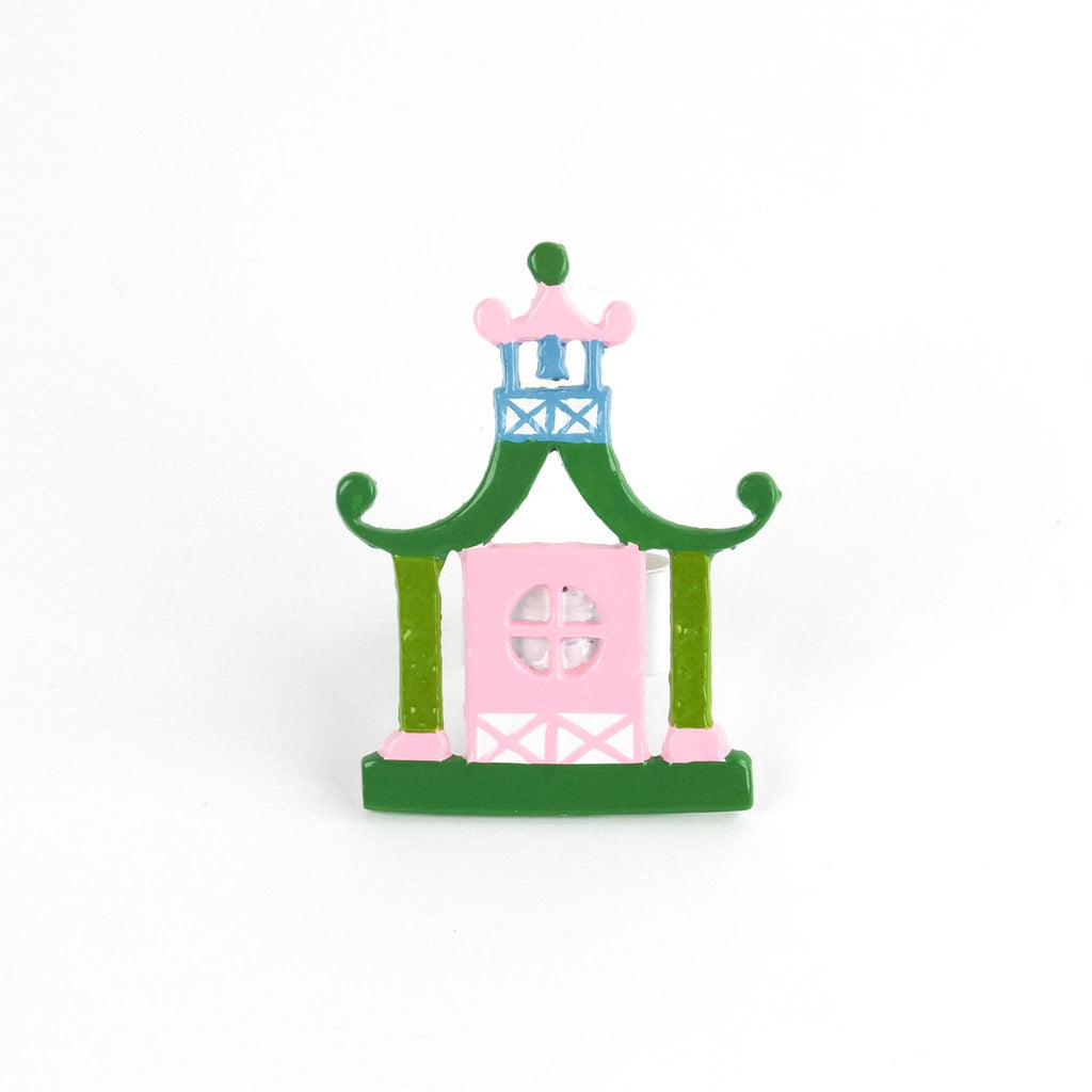 Chinoiserie Pagoda Napkin Rings Set of 4 | Table Decor