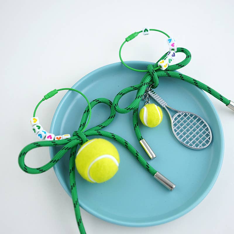 Tennis Racket Bow Keychain