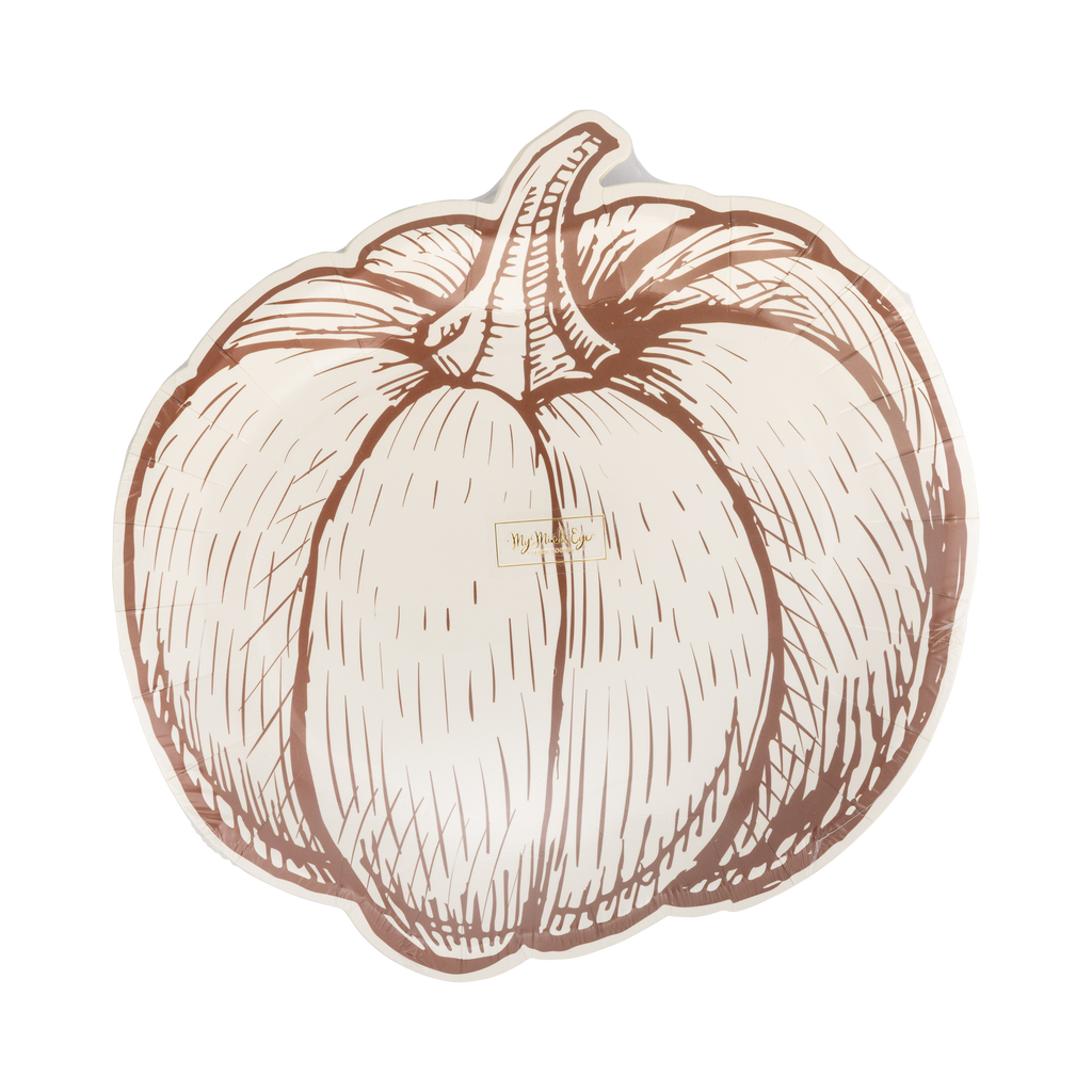 GTH1342 - Pumpkin Line Art Shaped Paper Plates