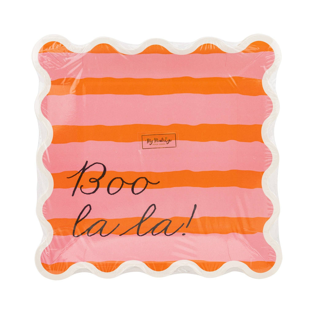 BLL1241 - Pink & Orange Boo La La Paper Plate