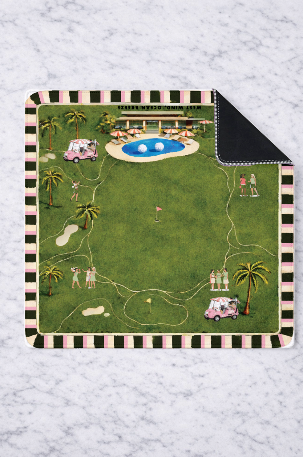 On the green golf mahjong mat 33"x33" pre-orders-shipping third week in May
