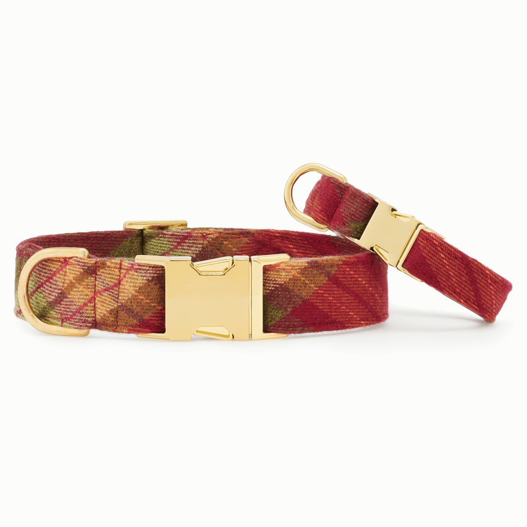 The Foggy Dog Orchard Plaid Flannel Dog Collar (ship 10/7)