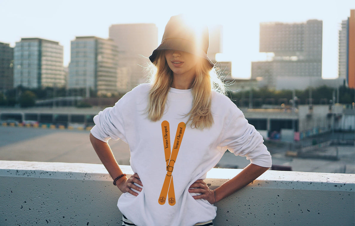 Crewneck Sweatshirt - Orange Skis